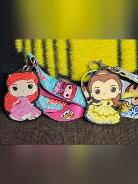 Funko Pop Disney Princess Ariel And Princess Belle Lanyards